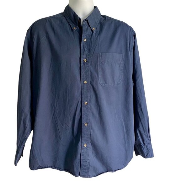 Knightsbridge Long Sleeve Button Down Shirt Blue Cotton Large - Picture 1 of 8